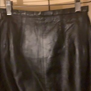 Black leather skirt